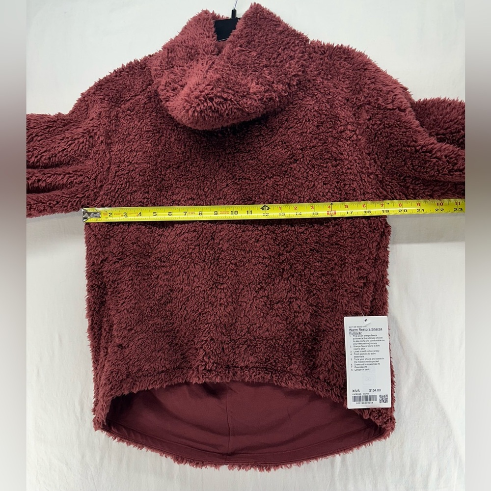 Lululemon Warmth Restore Sherpa Pullover Cowlneck Sweater Savannah Red Size XS/S - Picture 4 of 7